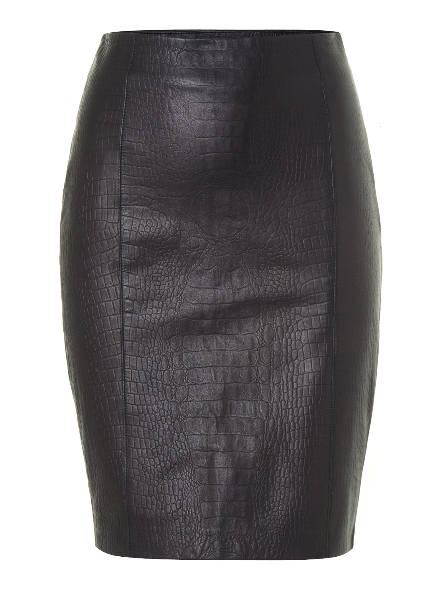 Lauren by ralph lauren Leather Pencil Skirt with Snakeskin Texture in ...