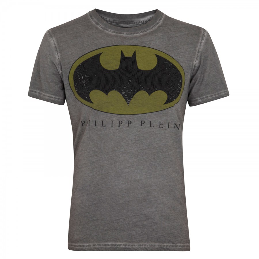 Philipp Plein Distressed Batman Tshirt in Gray for Men (grey) | Lyst
