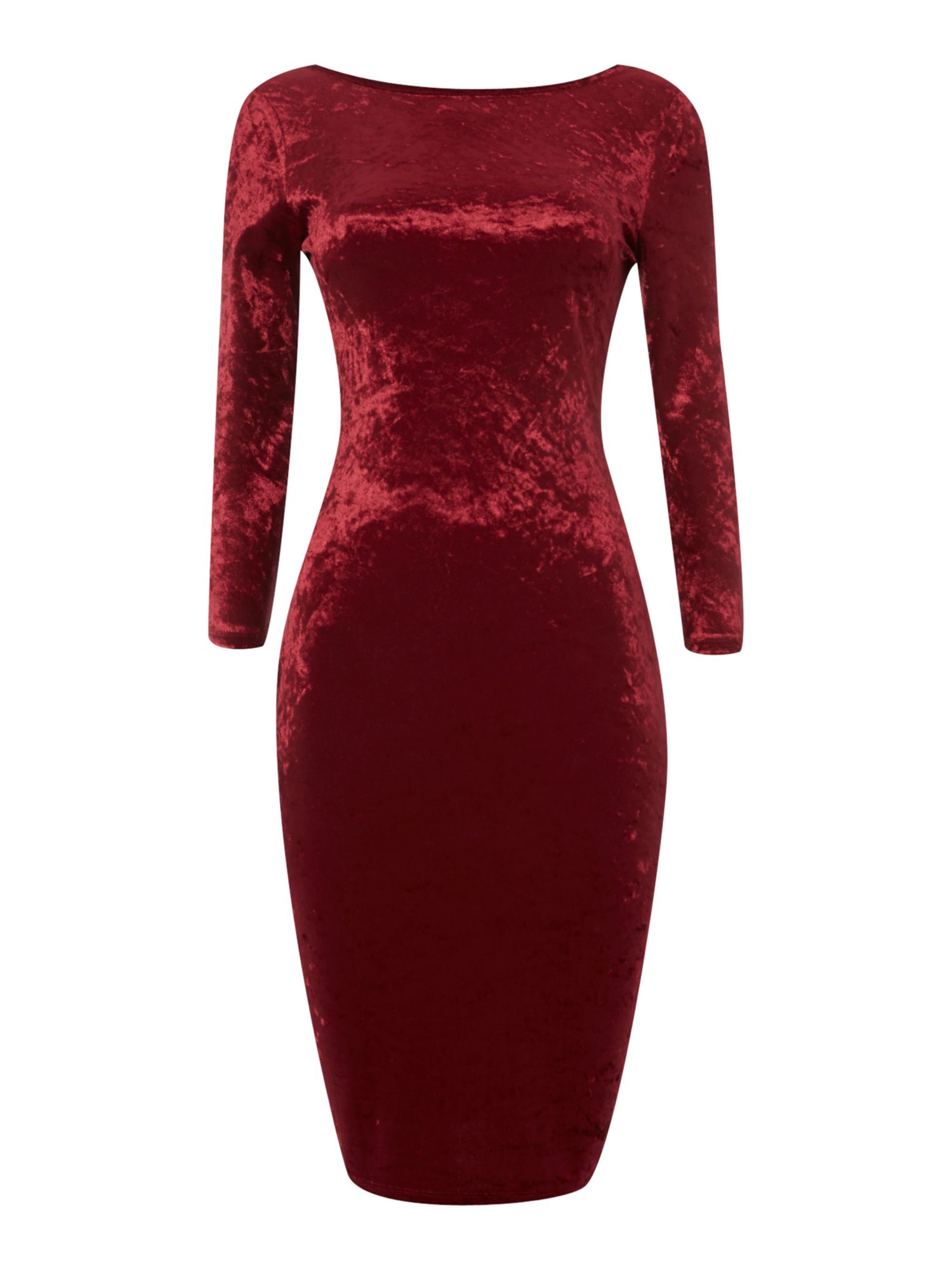 Therapy Velvet Cowl Drape Back Midi Dress in Red (Burgundy) | Lyst