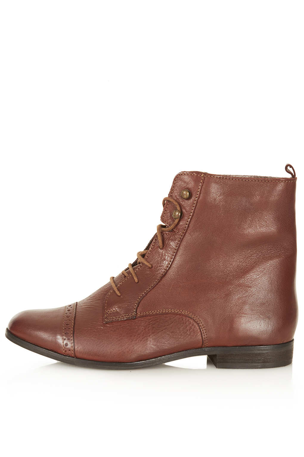 womens tan leather flat boots
