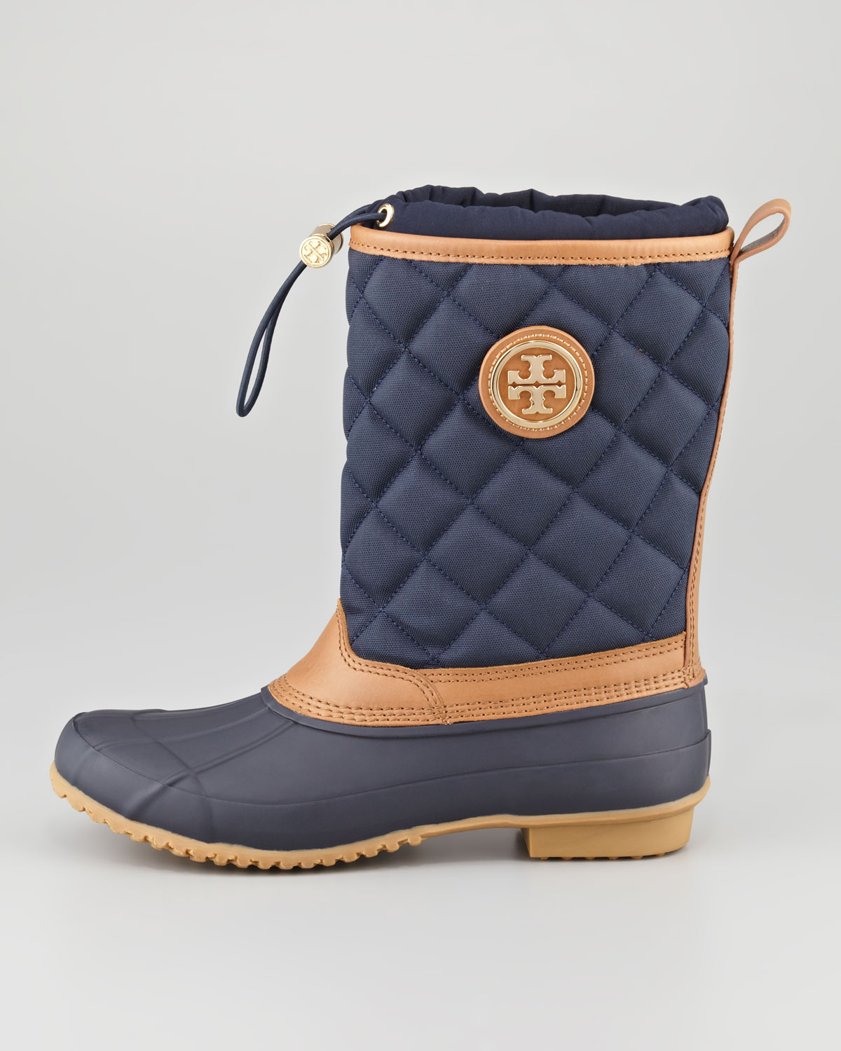 Lyst Tory Burch Denal Quilted Rain Boot Bright Navy in Blue