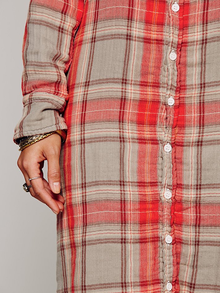 plaid maxi top