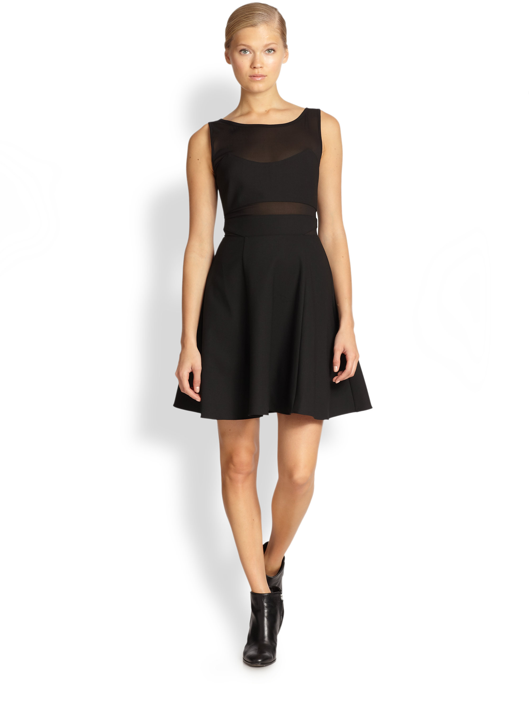 Lyst Elizabeth And James Selena Sheer Stretch Silk Chifofnpaneled Gallery