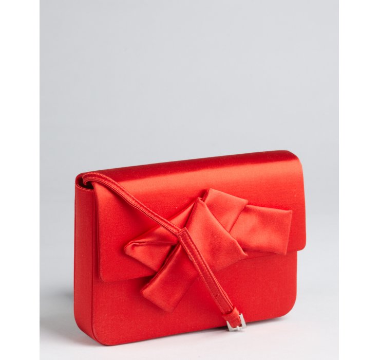 Prada Red Satin Bow Mini Shoulder Bag in Red | Lyst  