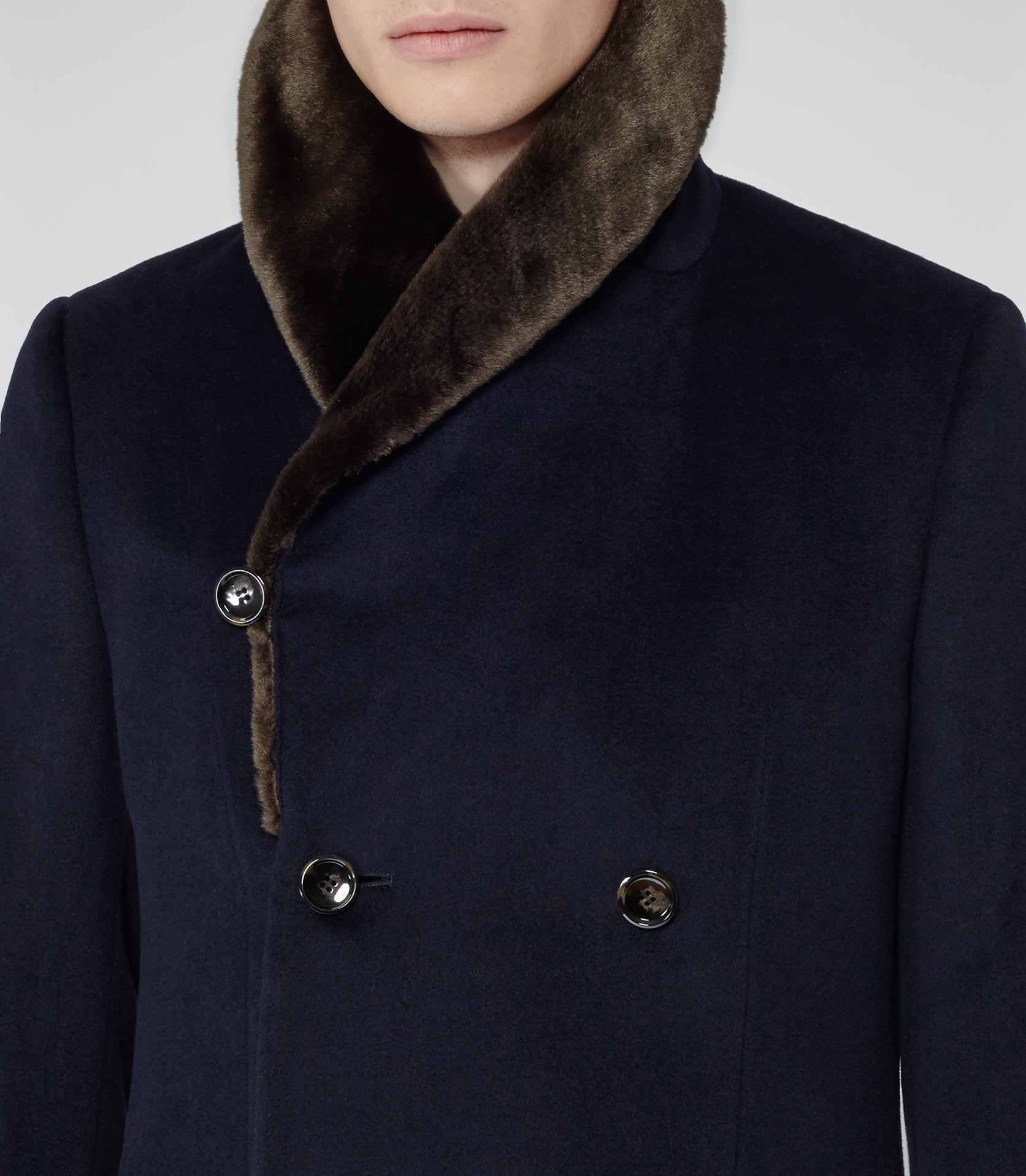 Reiss Darwin Double Breasted Shawl Collar Coat in Blue for Men | Lyst