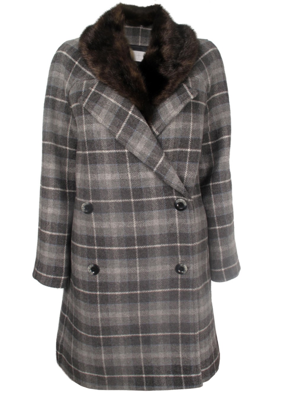 Thakoon Addition Double Breasted Plaid Coat in Gray (grey) | Lyst