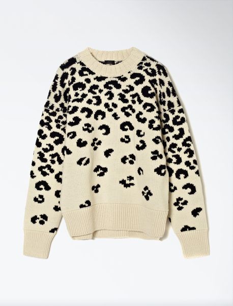 Joseph Jacquard Leopard Sweater in Beige (BLACK/ECRU) | Lyst