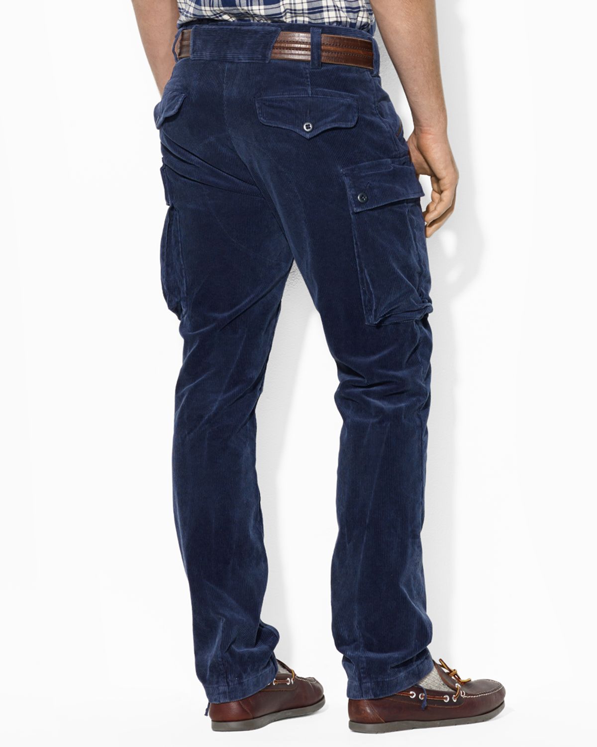 Ralph lauren Polo Straight-fit Corduroy Cargo Pant in Blue for Men ...