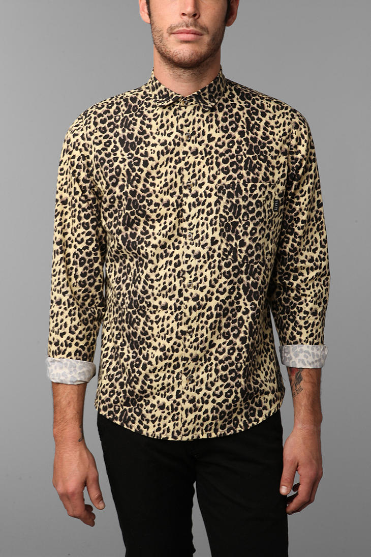 Lyst - Urban Outfitters Civil Cheetah Print Shirt in Black for Men