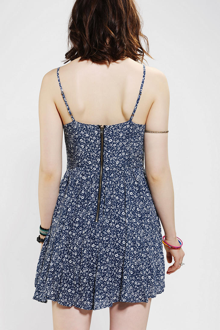 Urban outfitters Lucca Couture Floral Babydoll Dress in Blue Lyst