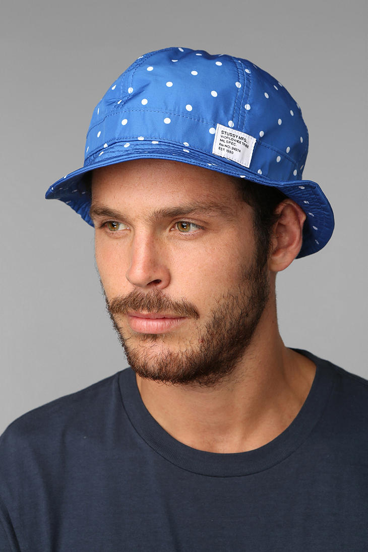 Lyst Urban Outfitters Stussy Polka Dot Bucket Hat in Blue for Men