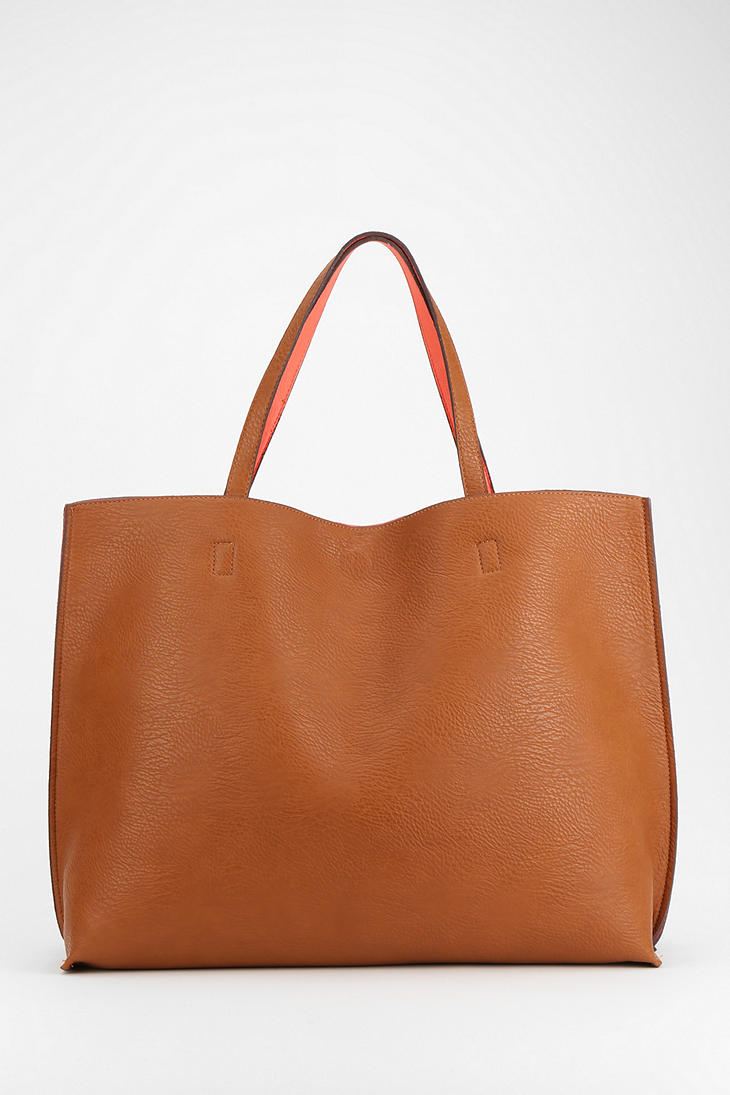 Urban outfitters Reversible Vegan Leather Tote Bag in Brown | Lyst