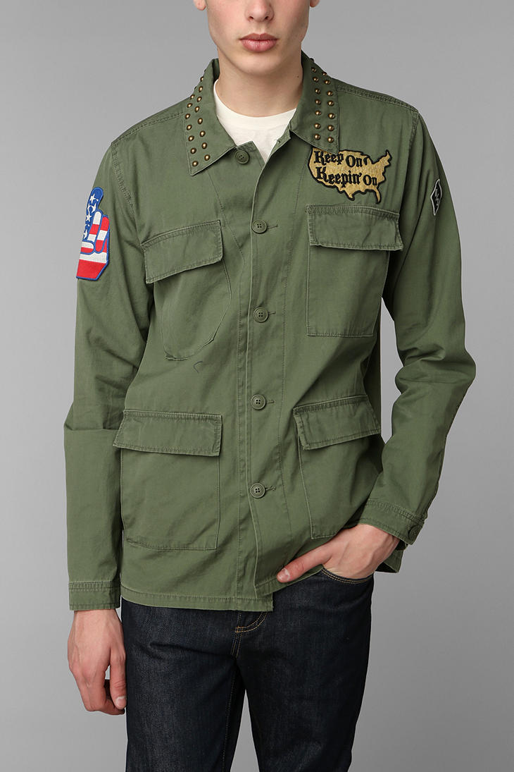 Urban outfitters Kill City Patched Military Jacket in Green for Men | Lyst