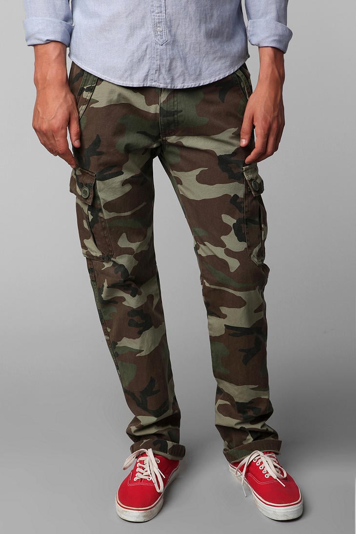 slim camo cargo pants for men - Pi Pants