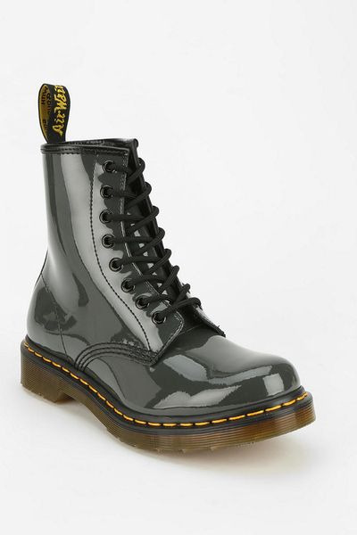 Urban Outfitters Dr. Martens Patent Boot in Gray (GREY) | Lyst