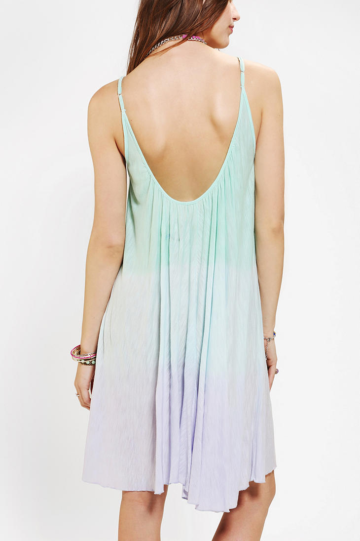 Lyst Urban Outfitters Blue Life Dip Dyed Knit Frock Dress in Green