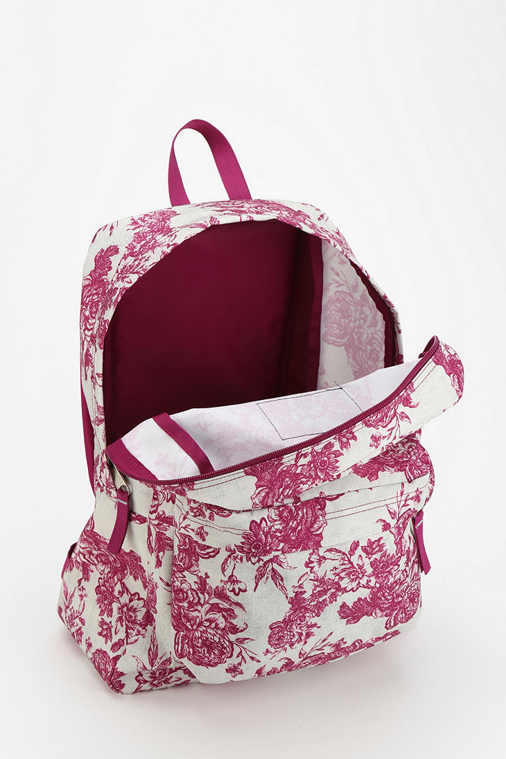 Lyst Urban Outfitters Jansport Etoile Floral Print Backpack in Pink