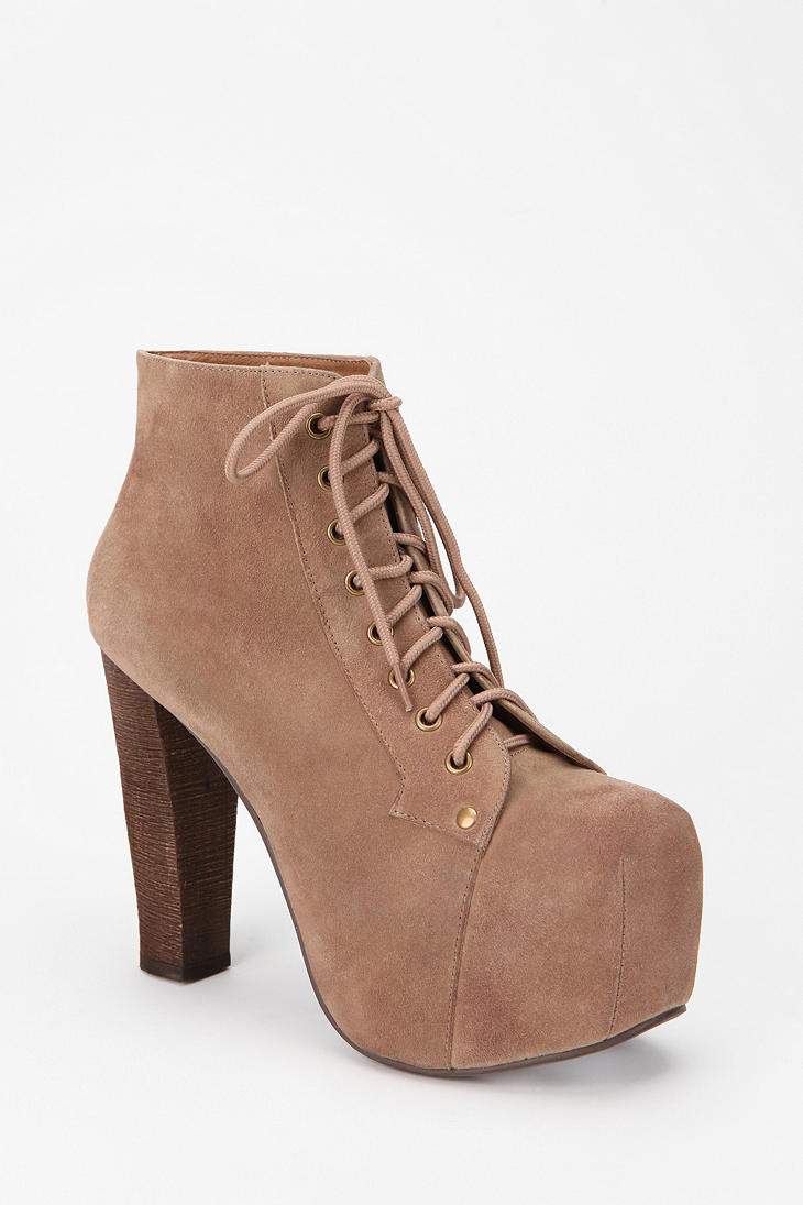 Urban outfitters Jeffrey Campbell Suede Lita Boot in Brown | Lyst