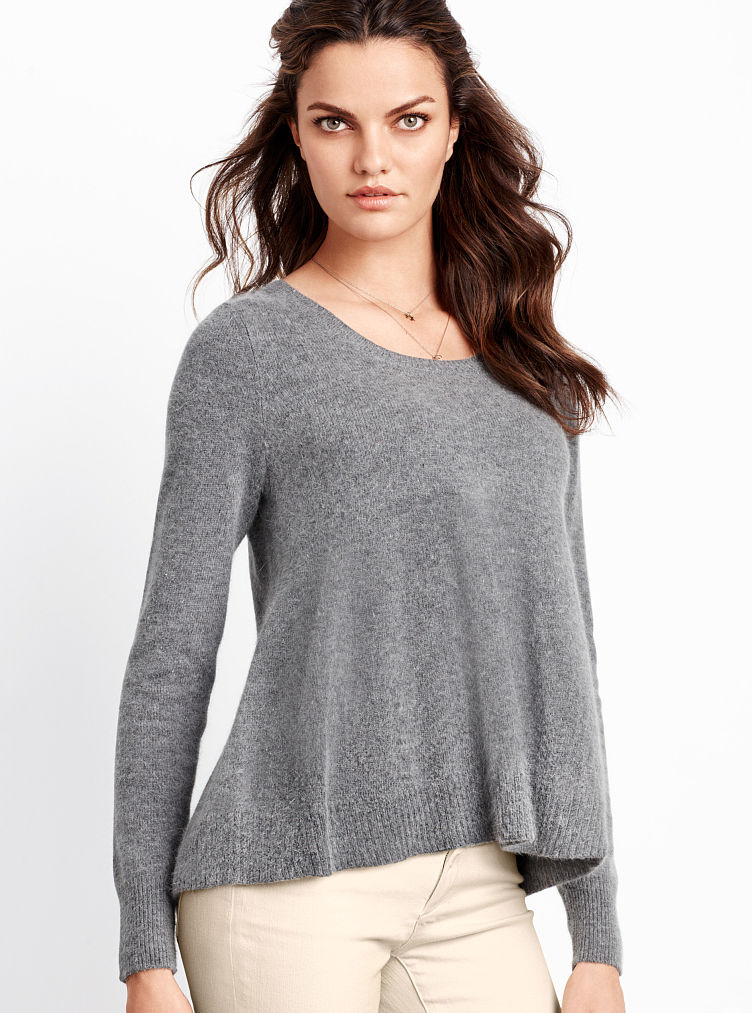 Victoria's Secret Swing Scoopneck Sweater in Gray (dark heather grey ...