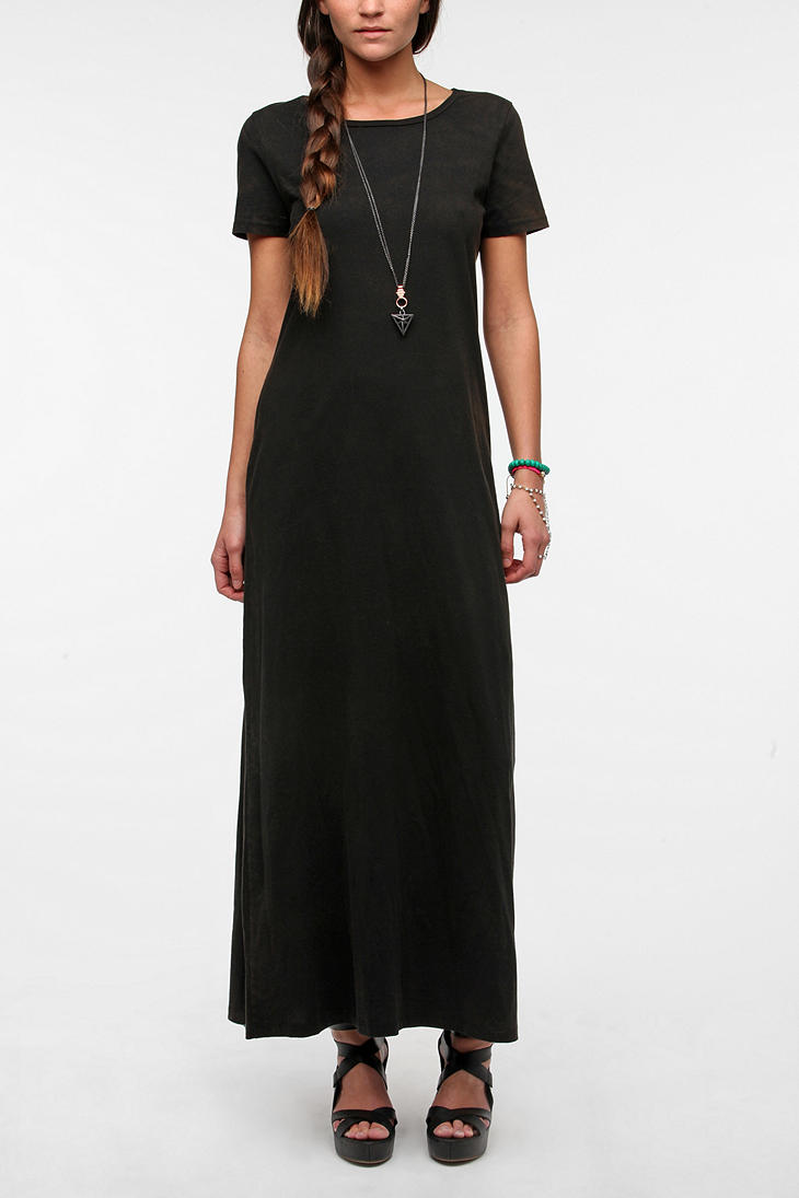 black maxi tshirt dress