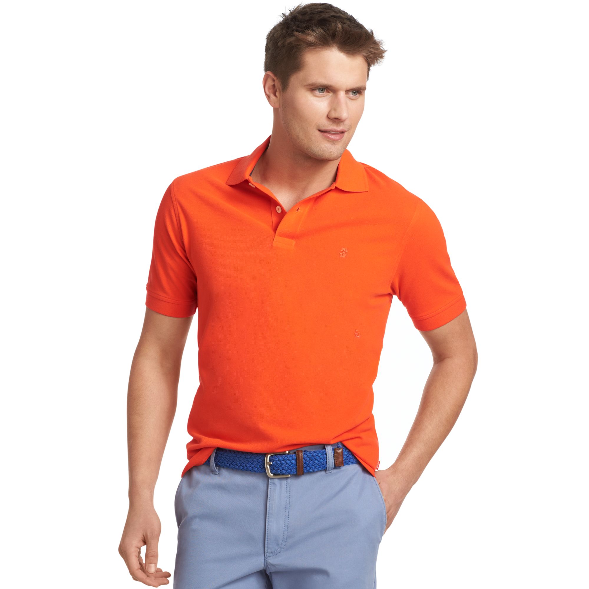 Izod Shirt Premium Pique Polo Shirt in Orange for Men (Orangeade) | Lyst