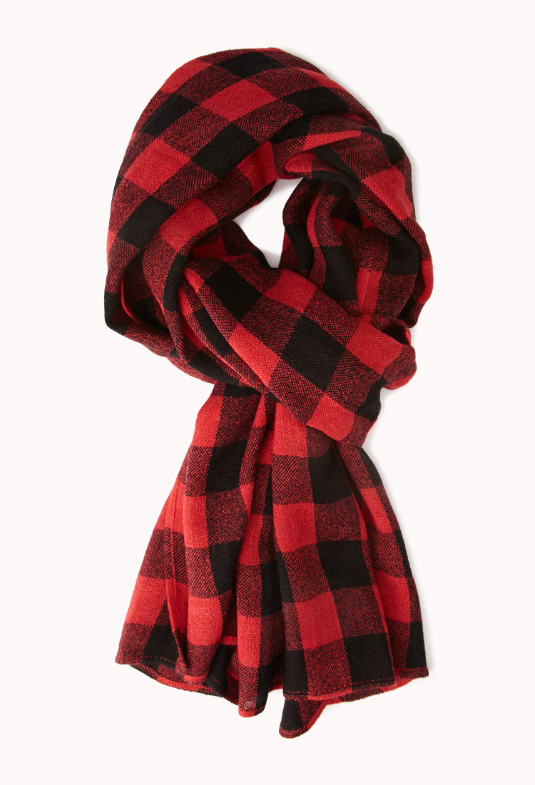 Lyst Forever 21 Grunge Plaid Flannel Scarf in Red