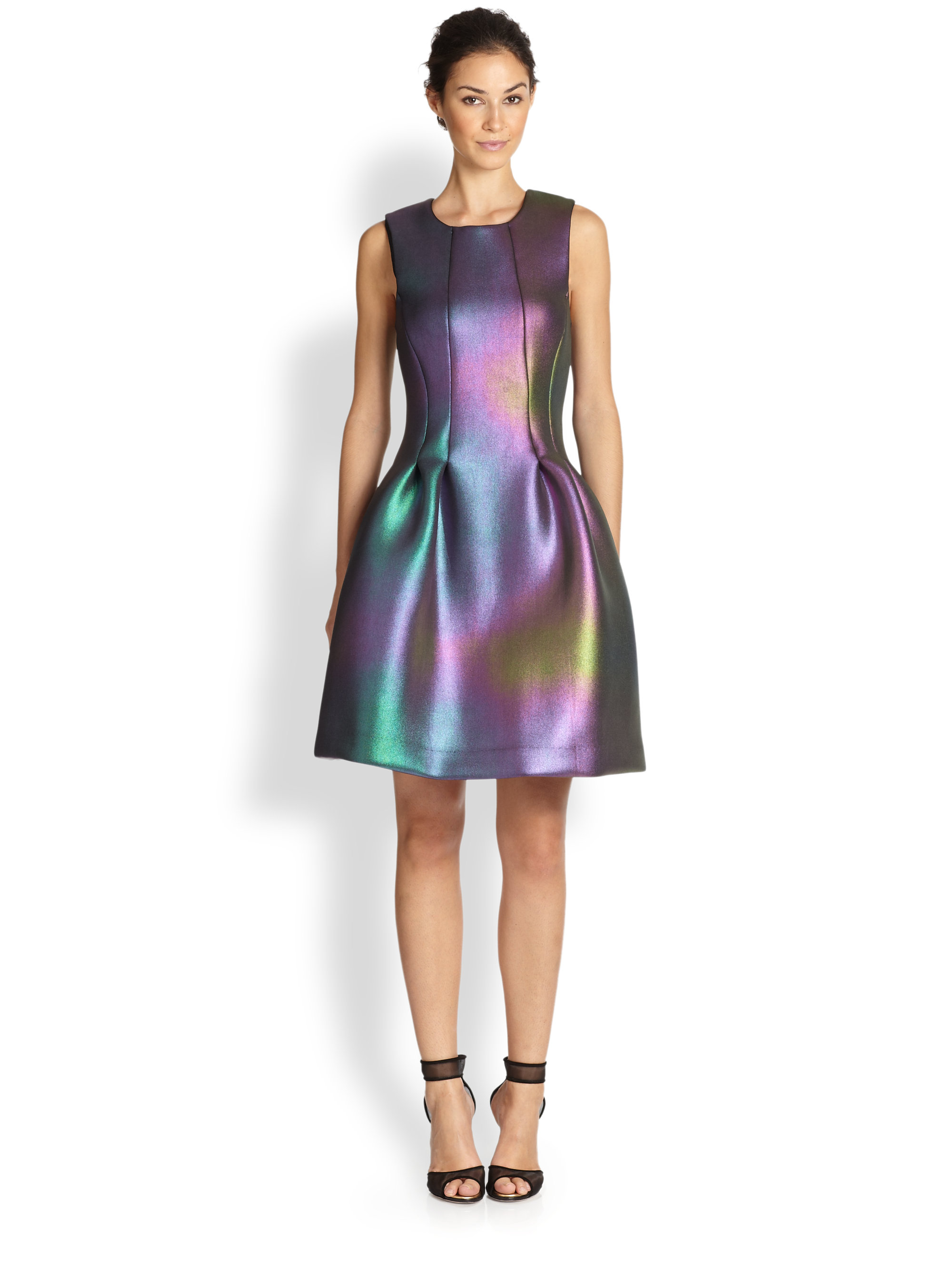 Lyst Cynthia Rowley Seamed Iridescent Dress Gallery