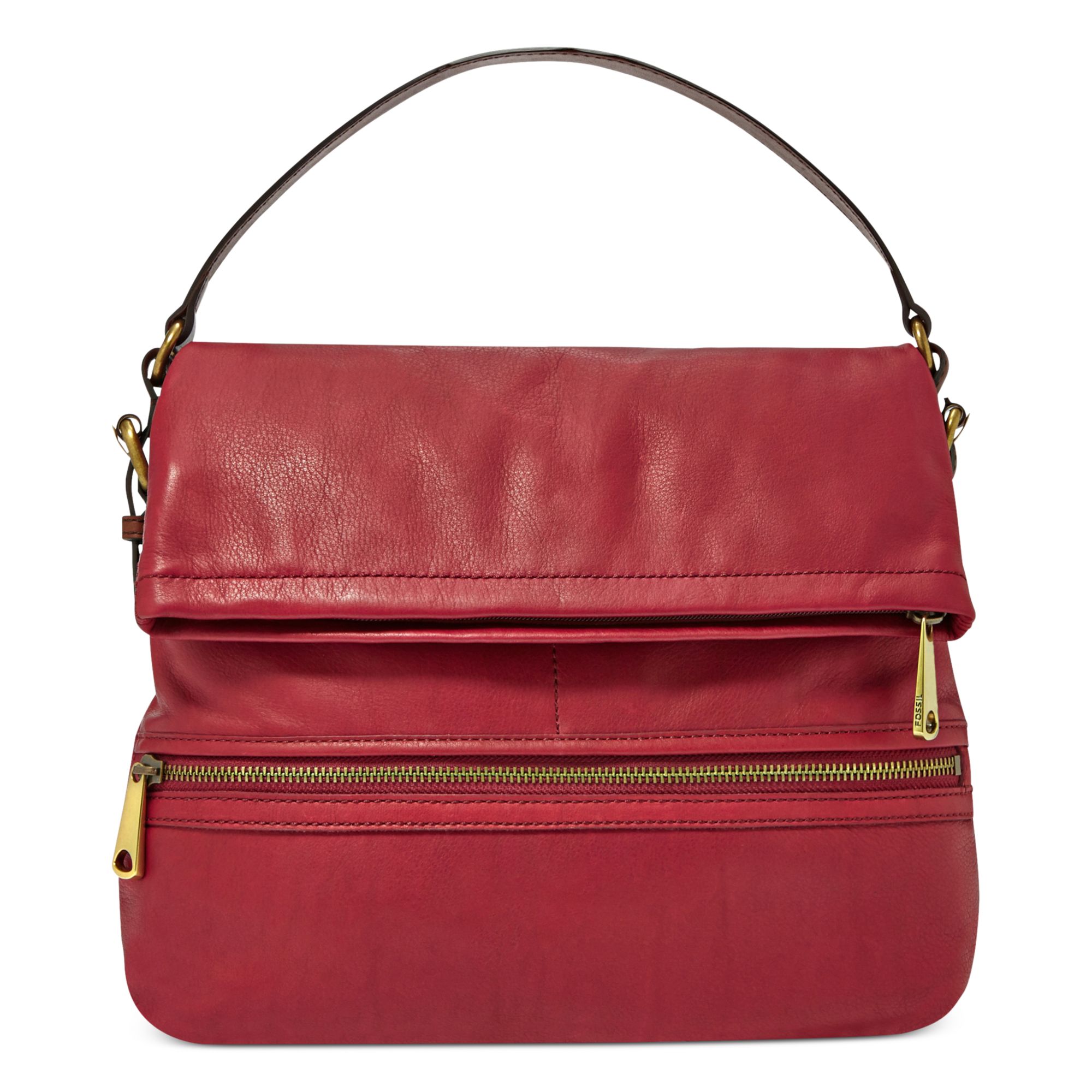Fossil Explorer Leather Flap Bag in Purple (CRANBERRY) | Lyst