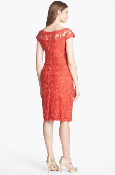 TADASHI SHOJI Orange Embroidered Lace Sheath Dress size 6 #3 NWT | eBay