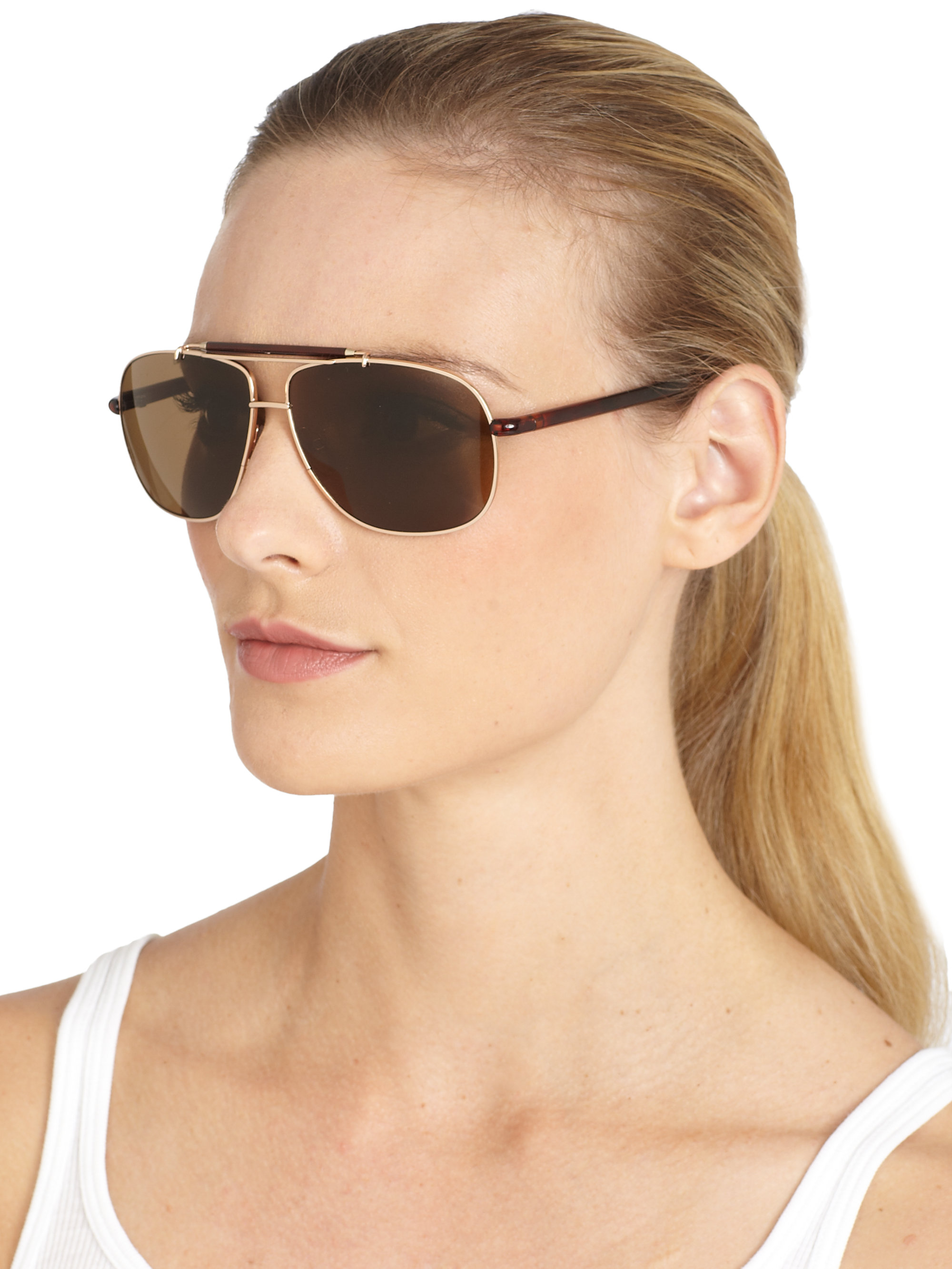Lyst - Tom Ford Adrian Square Metal Sunglasses in Brown