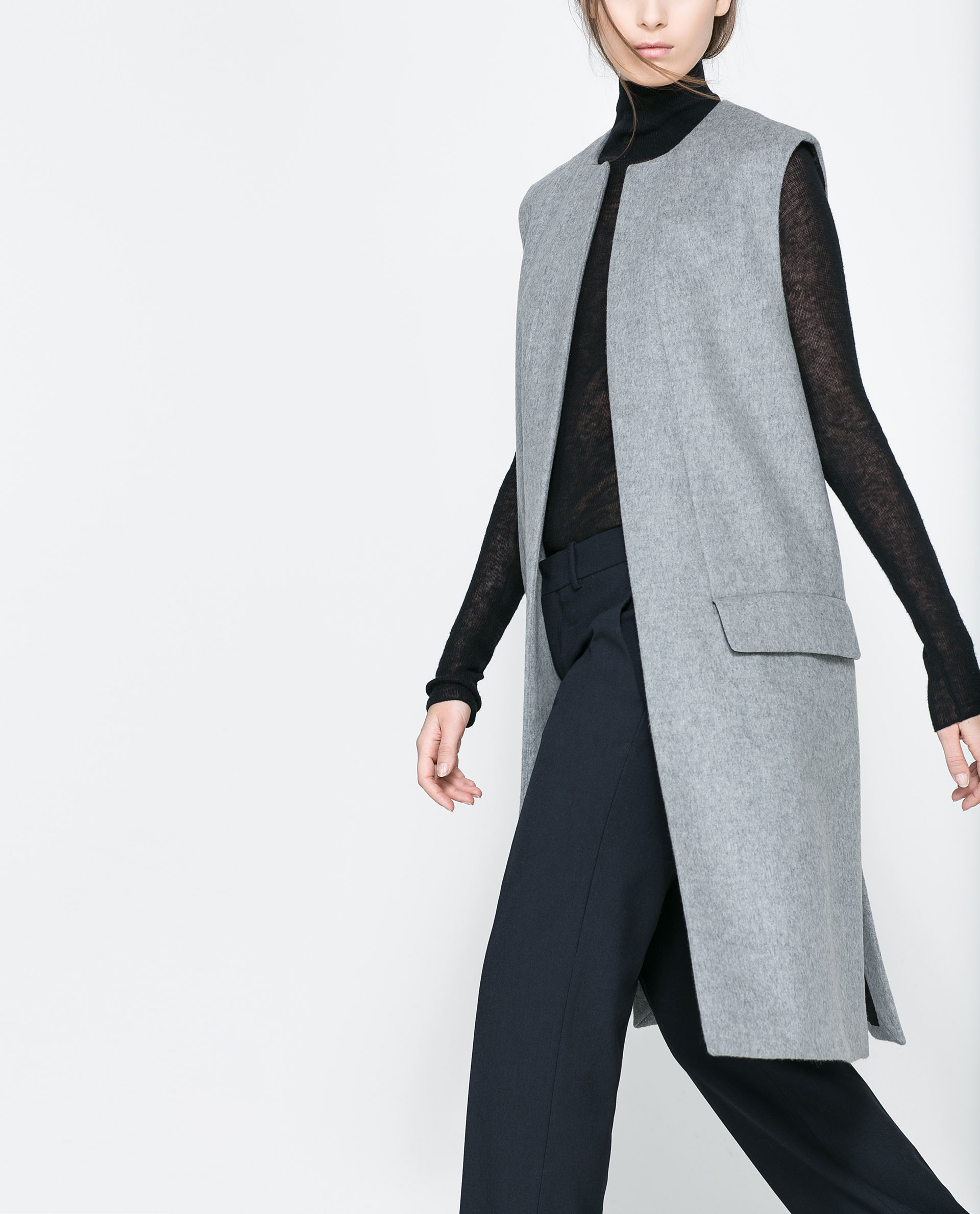 Zara Studio Waistcoat in Gray Lyst