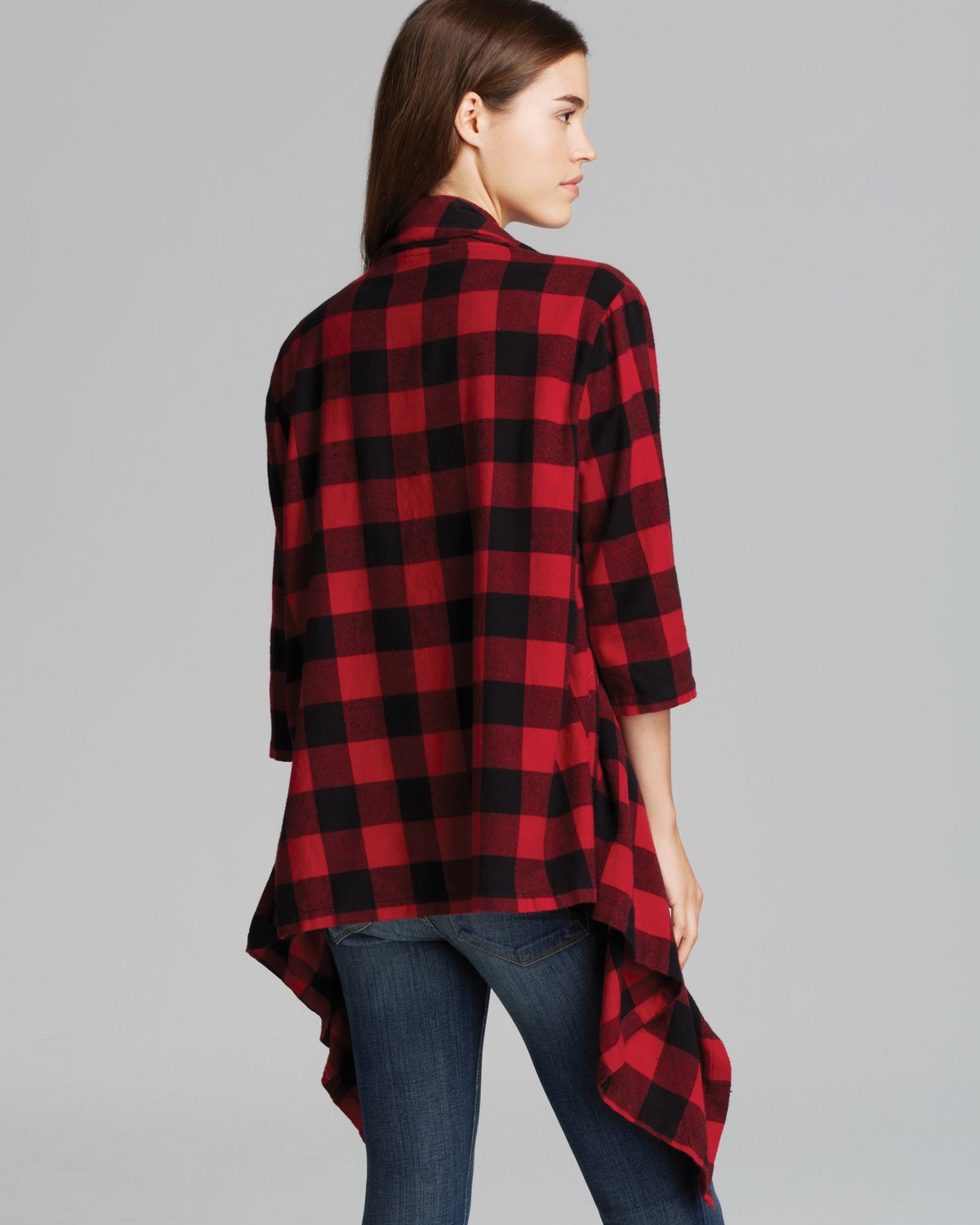 Alternative Apparel Cardigan Voyager Buffalo Check in Red Lyst