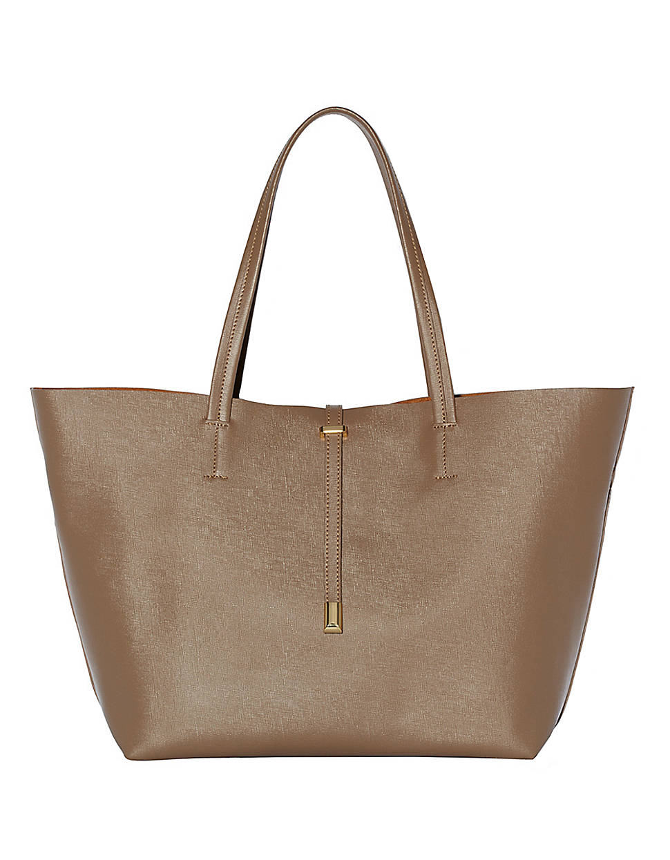 Vince Camuto Leila Leather Tote Bag in Brown (gold) | Lyst