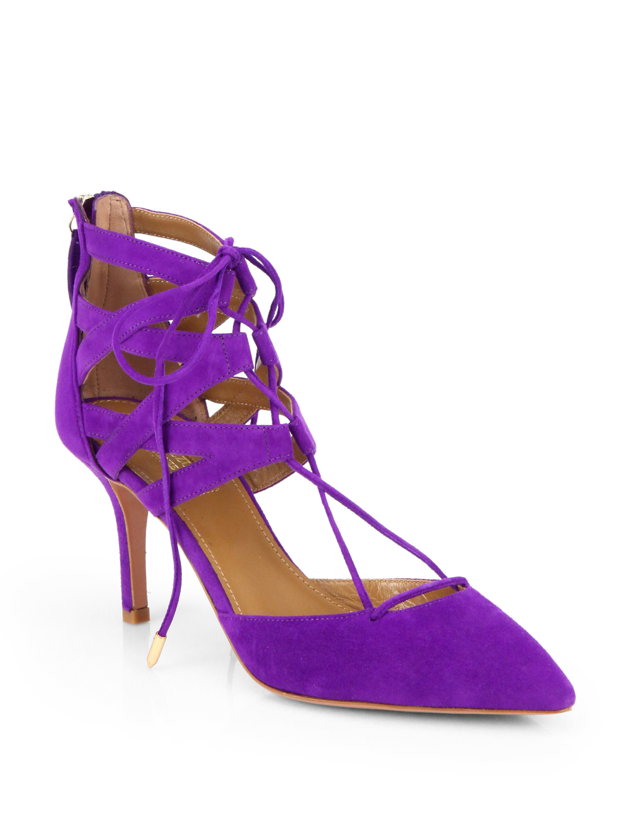 aquazzura suede pumps