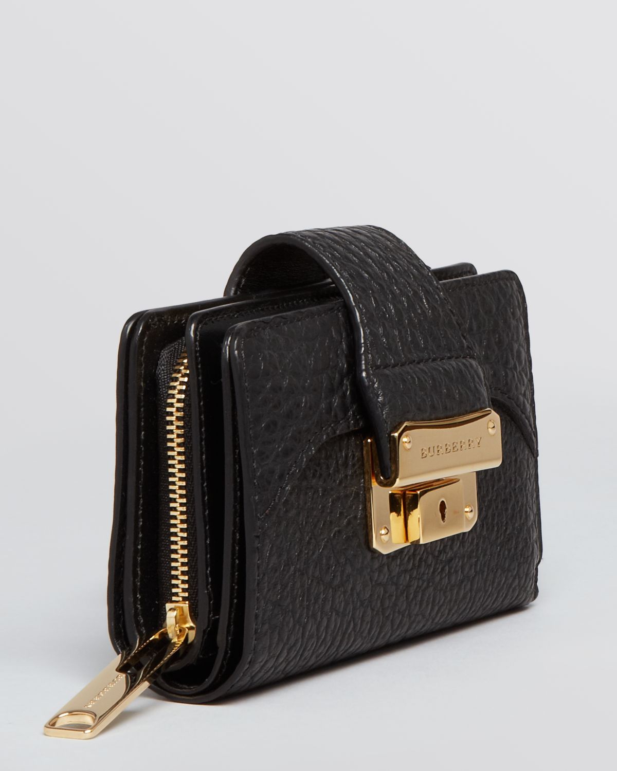 Lyst - Burberry Wallet Balmore Lock Front in Black