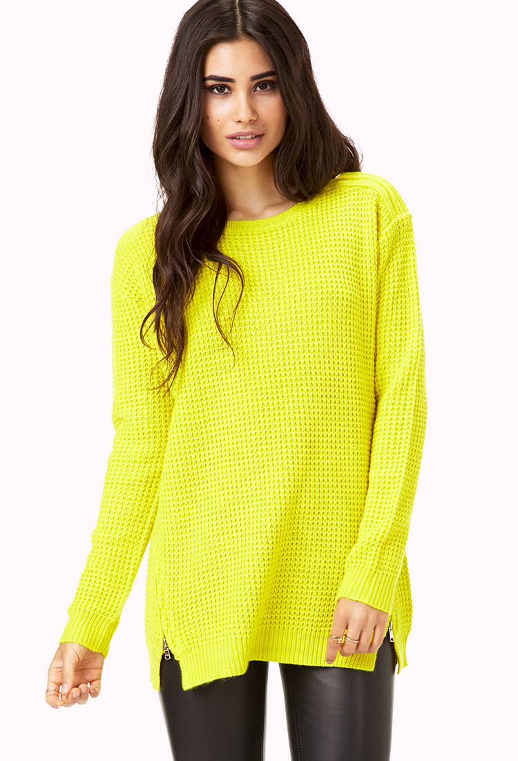 Lyst - Forever 21 High Voltage Knit Sweater in Yellow