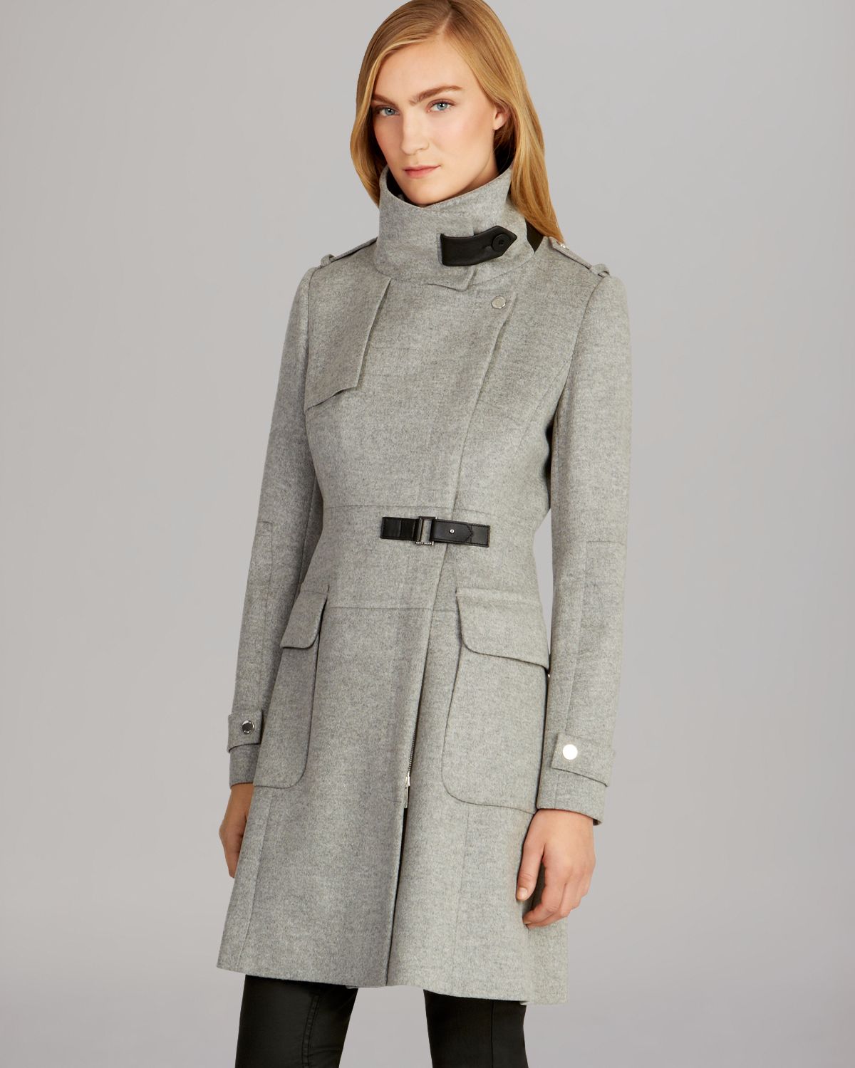 Lyst - Karen Millen Fashion Investment Coat in Gray