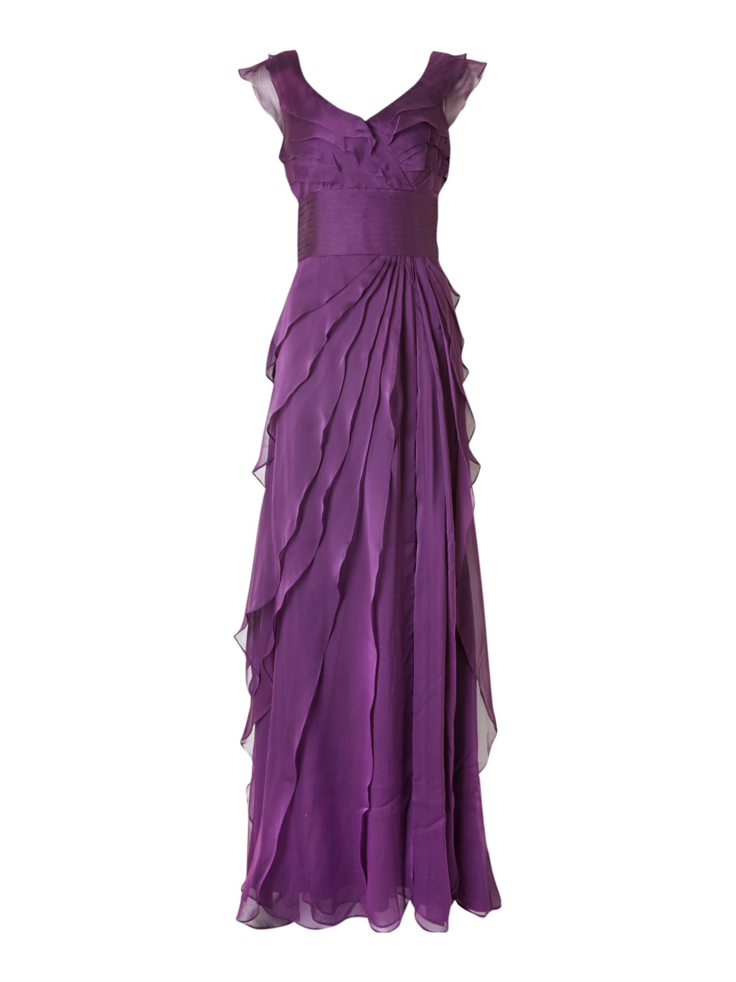 Adrianna papell Chiffon Tiered Petal Dress in Purple | Lyst