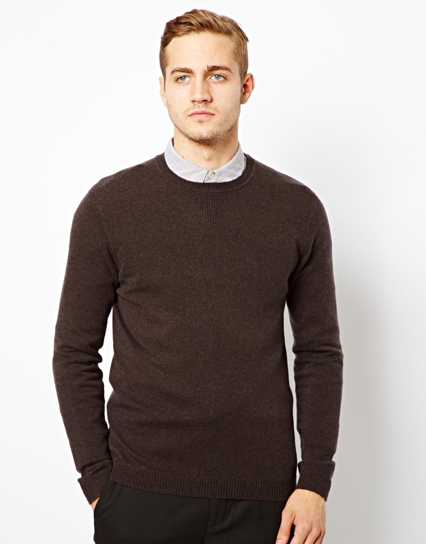 Lyst - Blk Pine Workshop Asos Cashmere Blend Sweater in Brown for Men