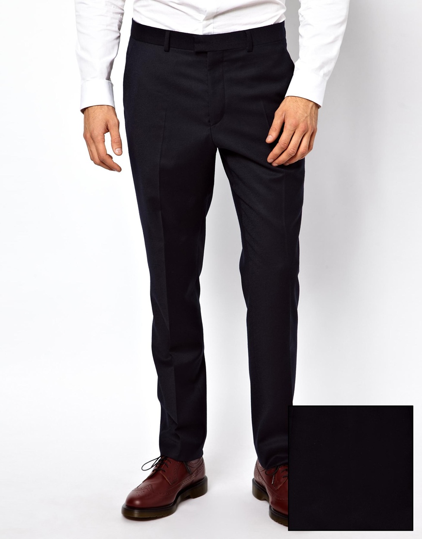 ASOS Slim Fit Suit Trousers In Italian Fabric in Blue for Men - Lyst