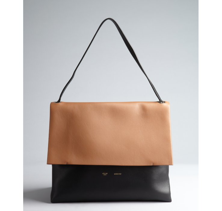 Cline Rust Beige and Black Colorblocked Leather Shoulder Bag with ...  