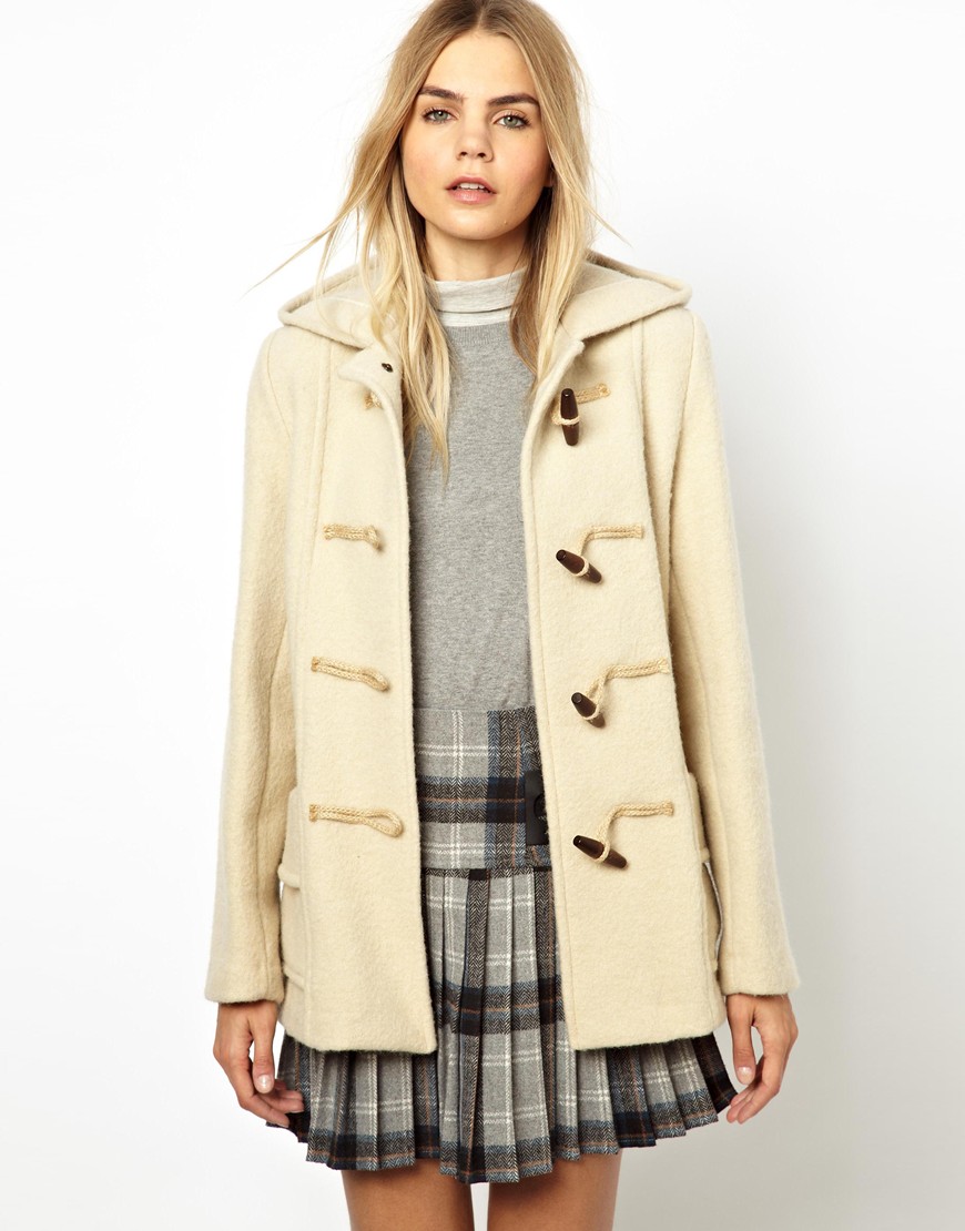 Gloverall Short Duffle Coat in Heritage Boiled Wool With Wood and ...