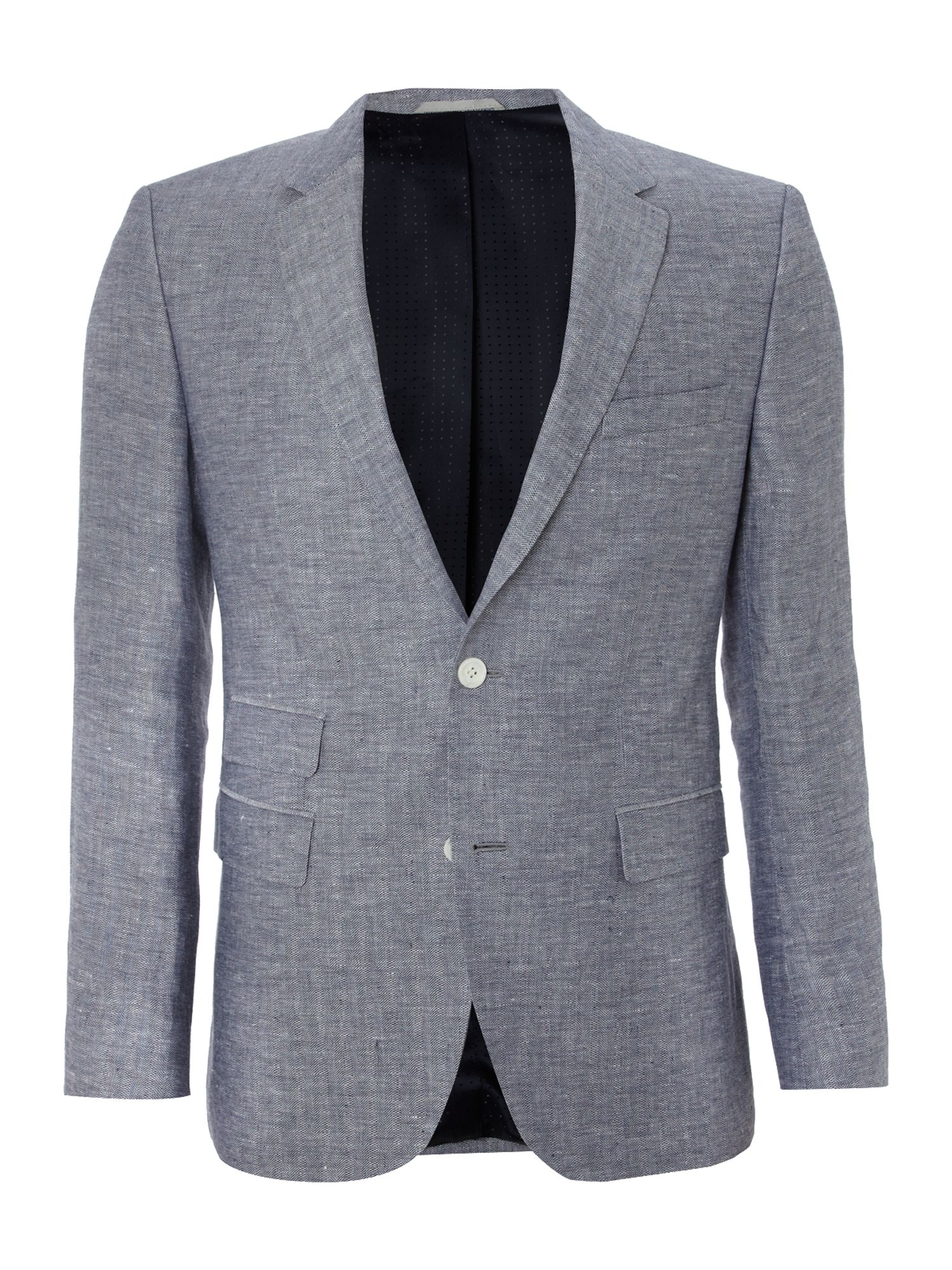 Hugo Boss Sweet 90 Linen Herringbone Jacket in Gray for Men (Blue) | Lyst