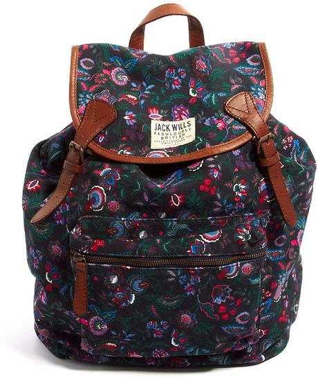 jack wills floral backpack