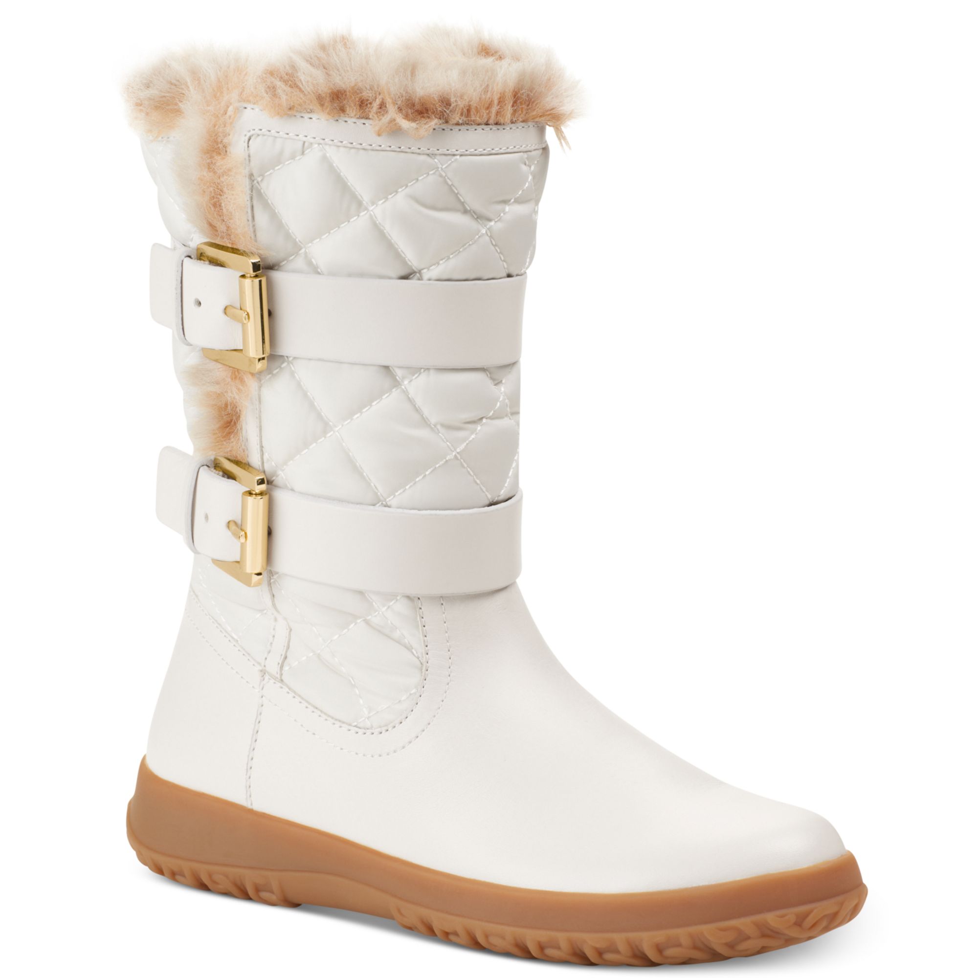 Lyst - Michael Kors Aaran Cold Weather Fauxfur Boots in White
