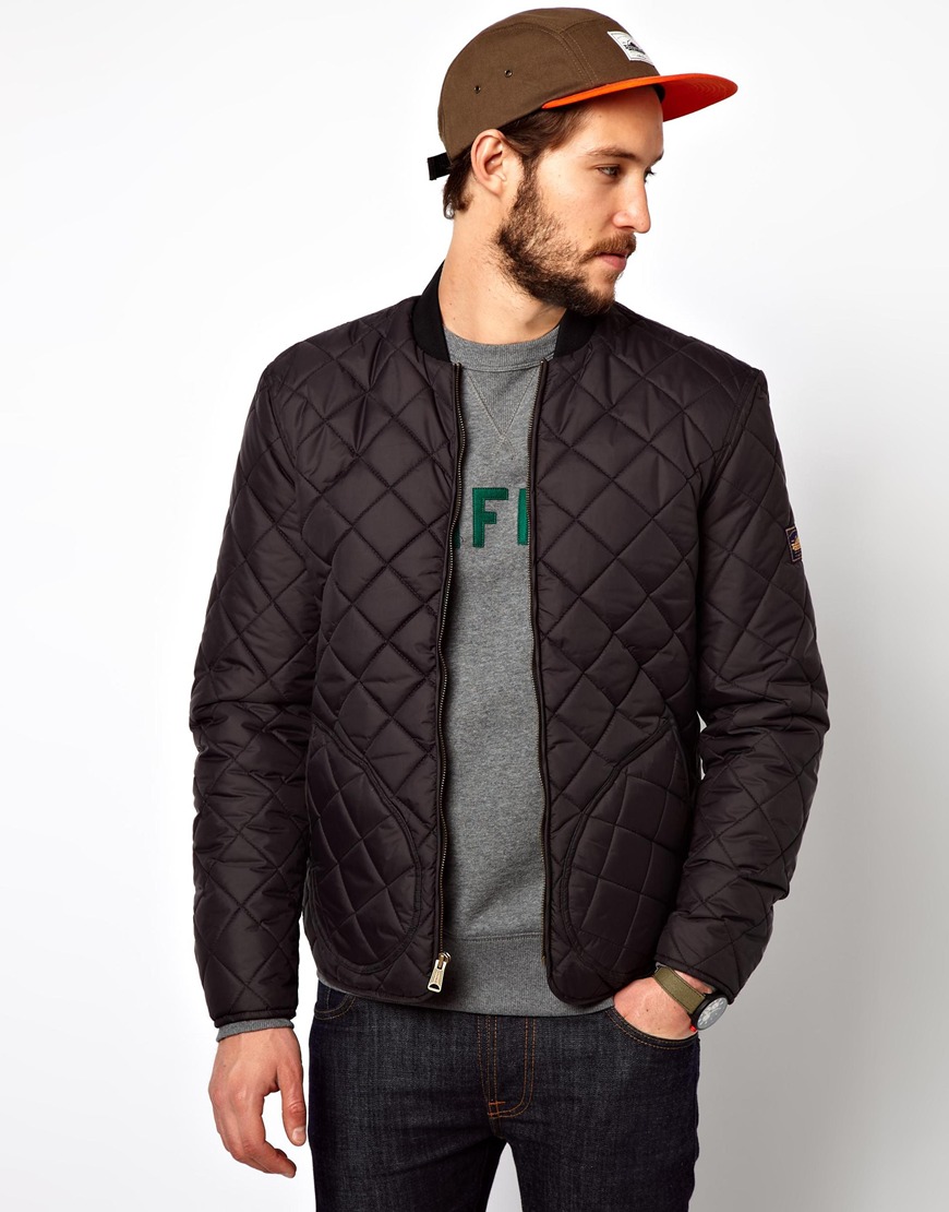 Penfield Landrum Quilted Bomber Jacket in Black for Men | Lyst
