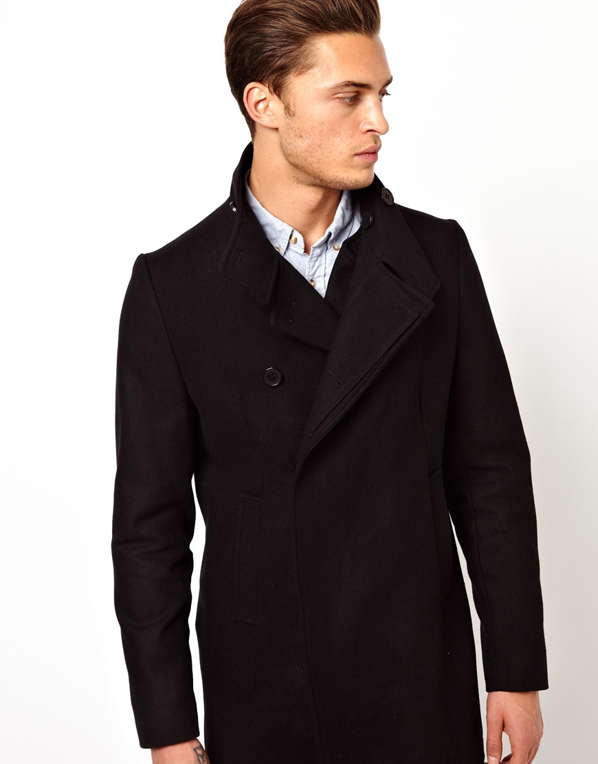 Lyst - Asos Vito Coat in Black for Men