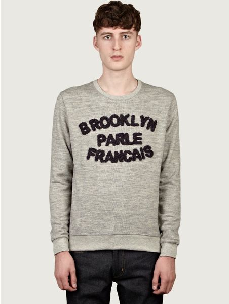 Brooklyn We Go Hard Mens Brooklyn Parle Francais Sweatshirt in Gray for ...