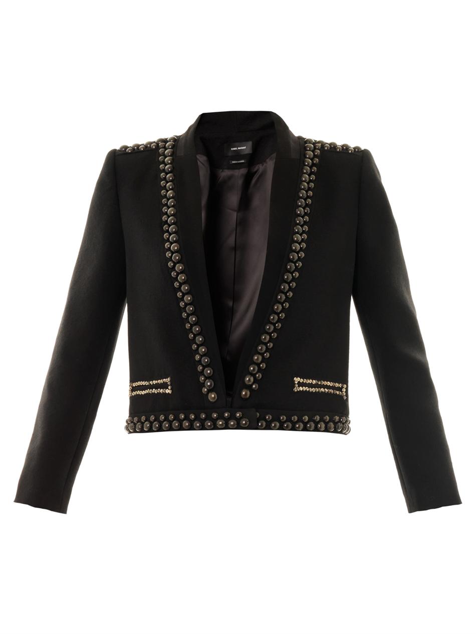 Lyst - Isabel Marant Jewel Studded Wool Jacket in Black