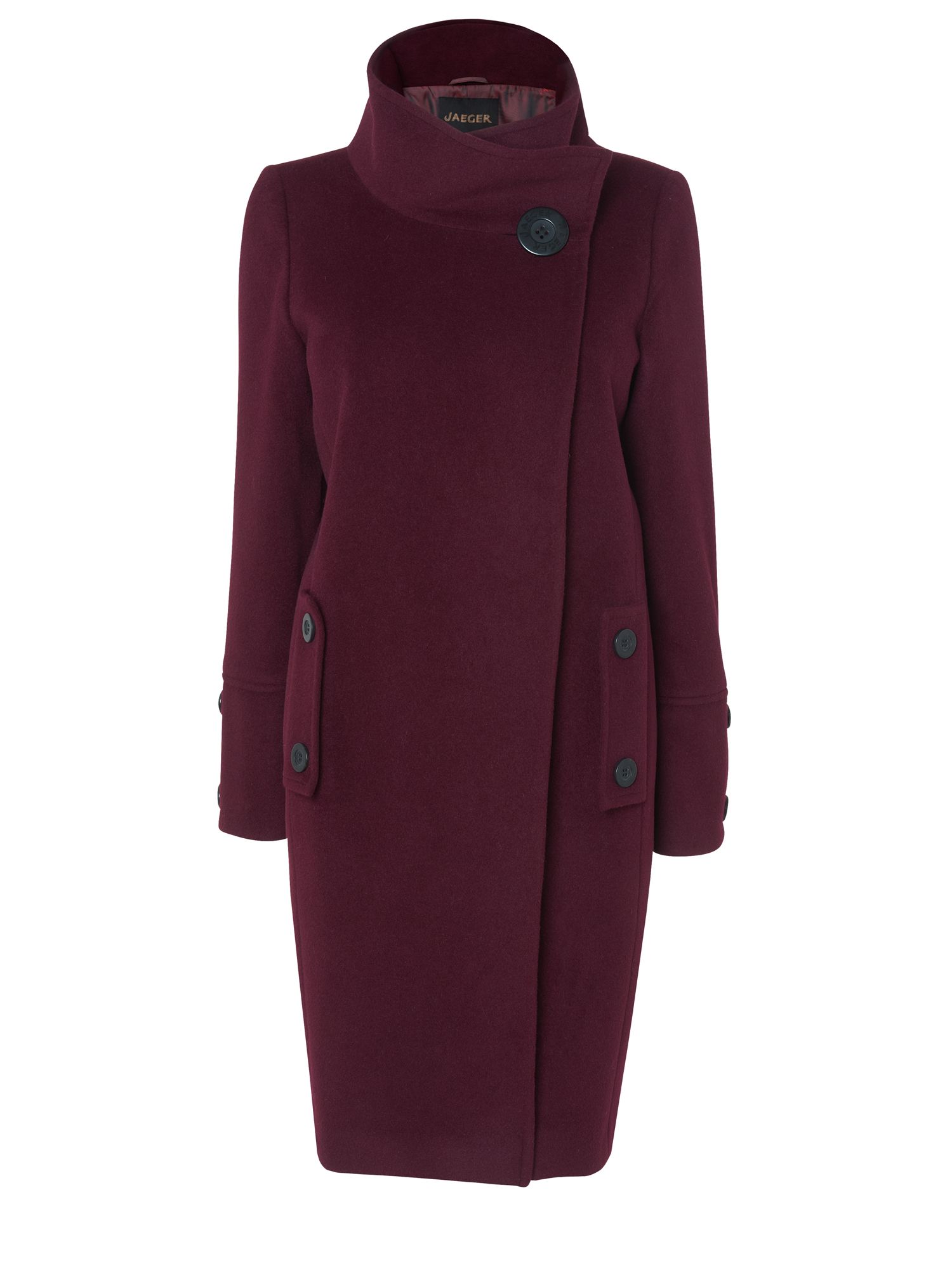 Jaeger Cocoon Funnel Neck Coat in Purple Lyst